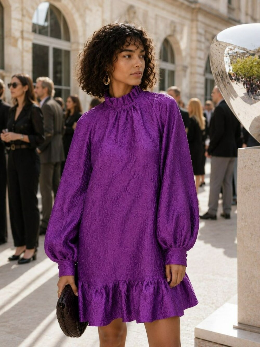 Ulla Johnson $1145 Victorian Ruffle Neck Babydoll Cocktail Dress